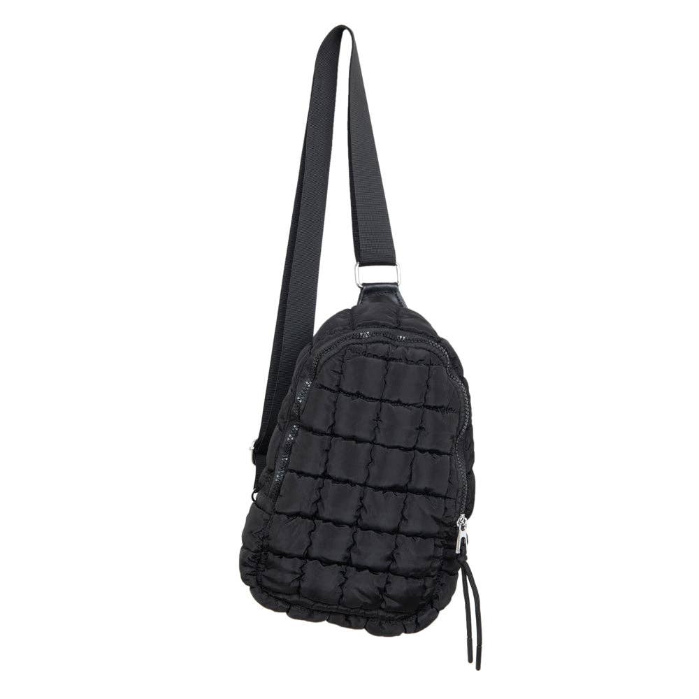 Katydid - Black Quilted Sling Crossbody Bag