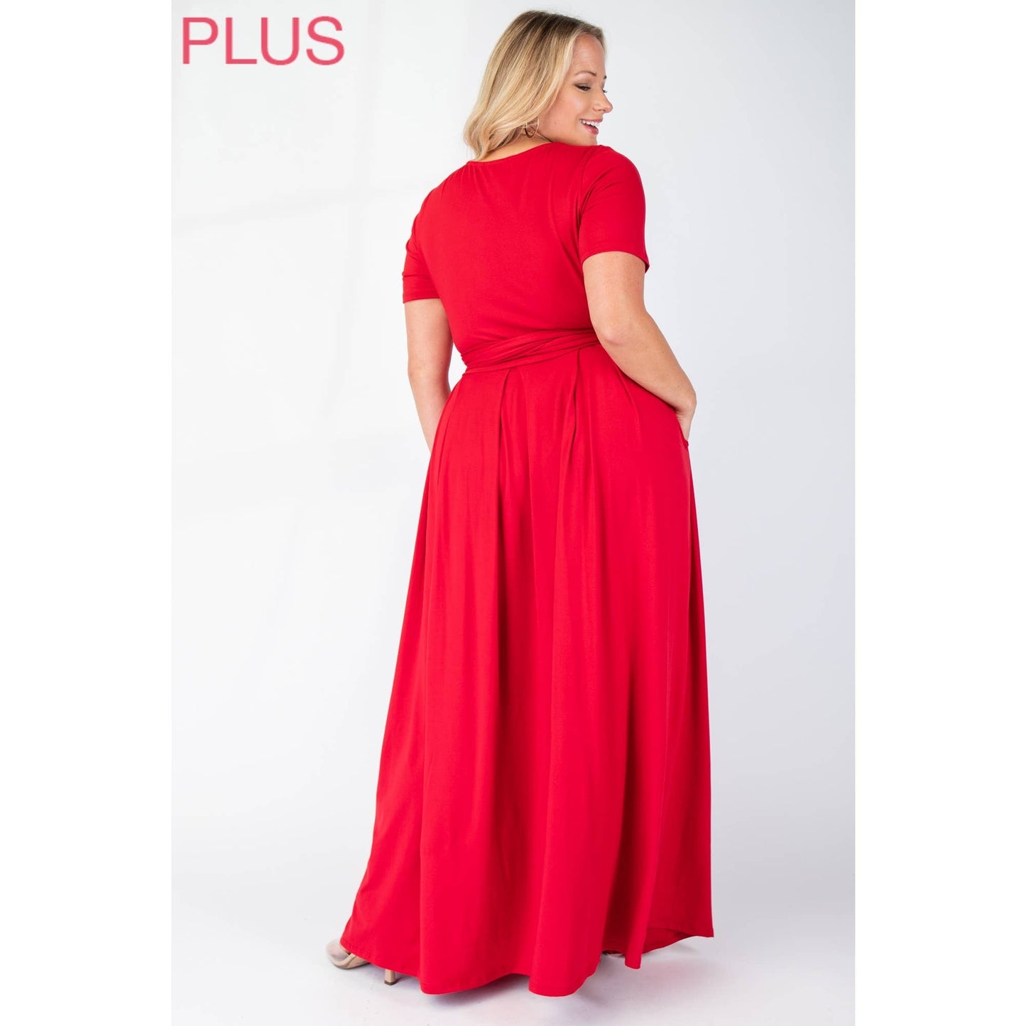 The Curve LA -Green WRAP AROUND SHORT SLEEVE TOP MAXI SKIRT SET