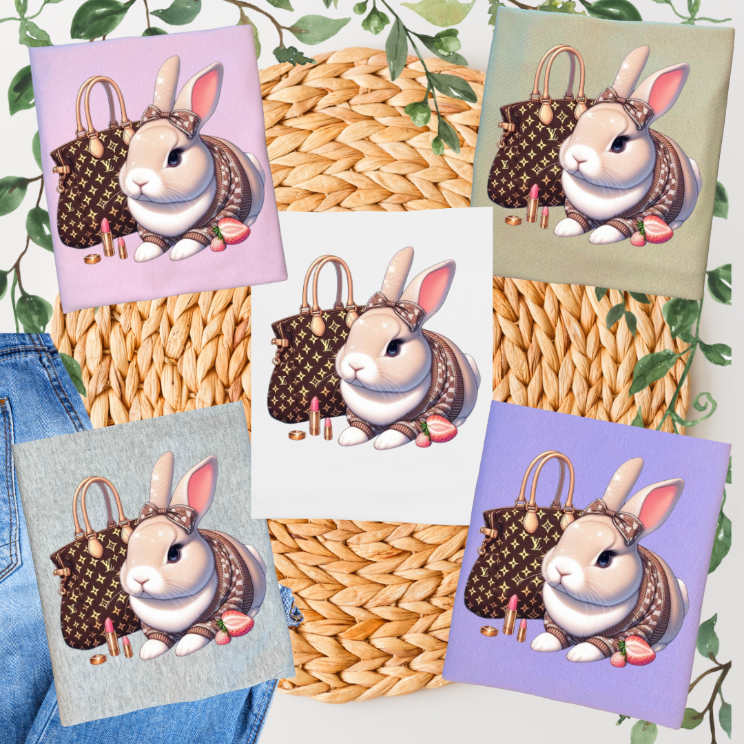 Duck Creations -PINK The Bunny & Bag Graphic T-shirt