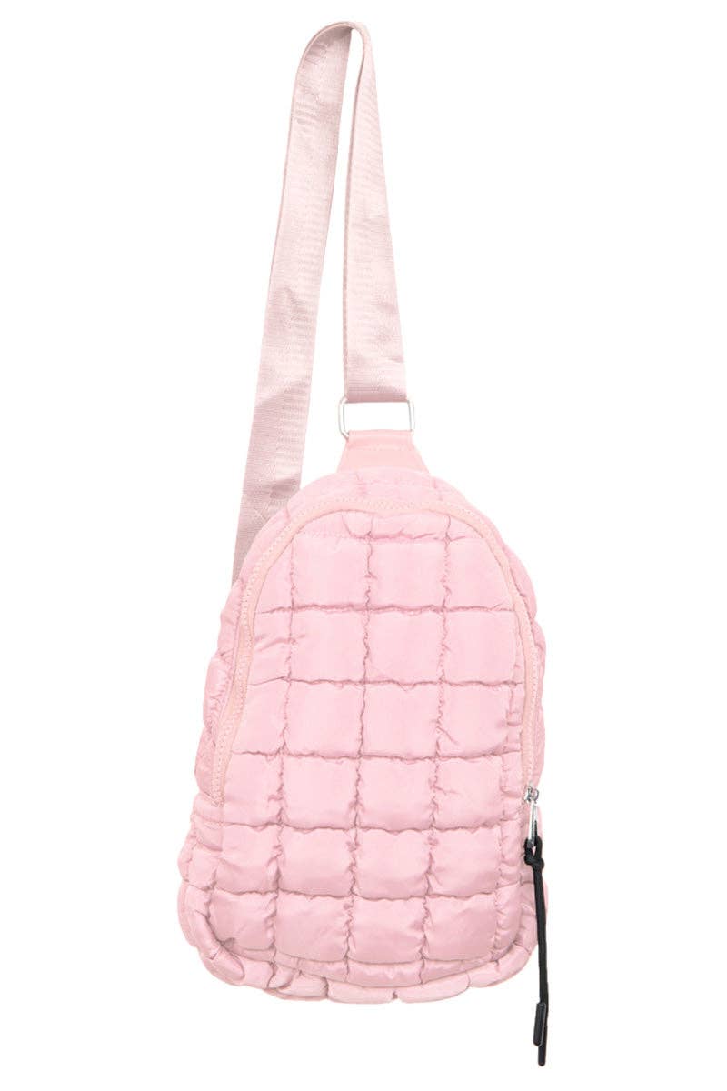Katydid - Light Pink Quilted Sling Crossbody Bag