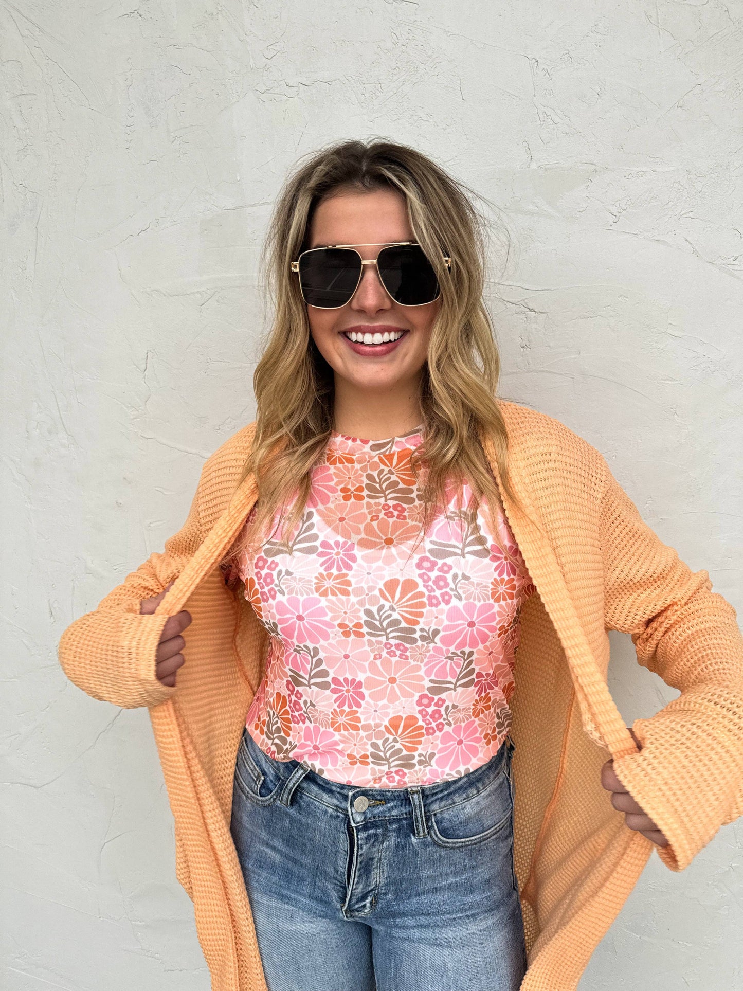 BLAKELEY - PINK VINTAGE FLORAL MESH TOPS