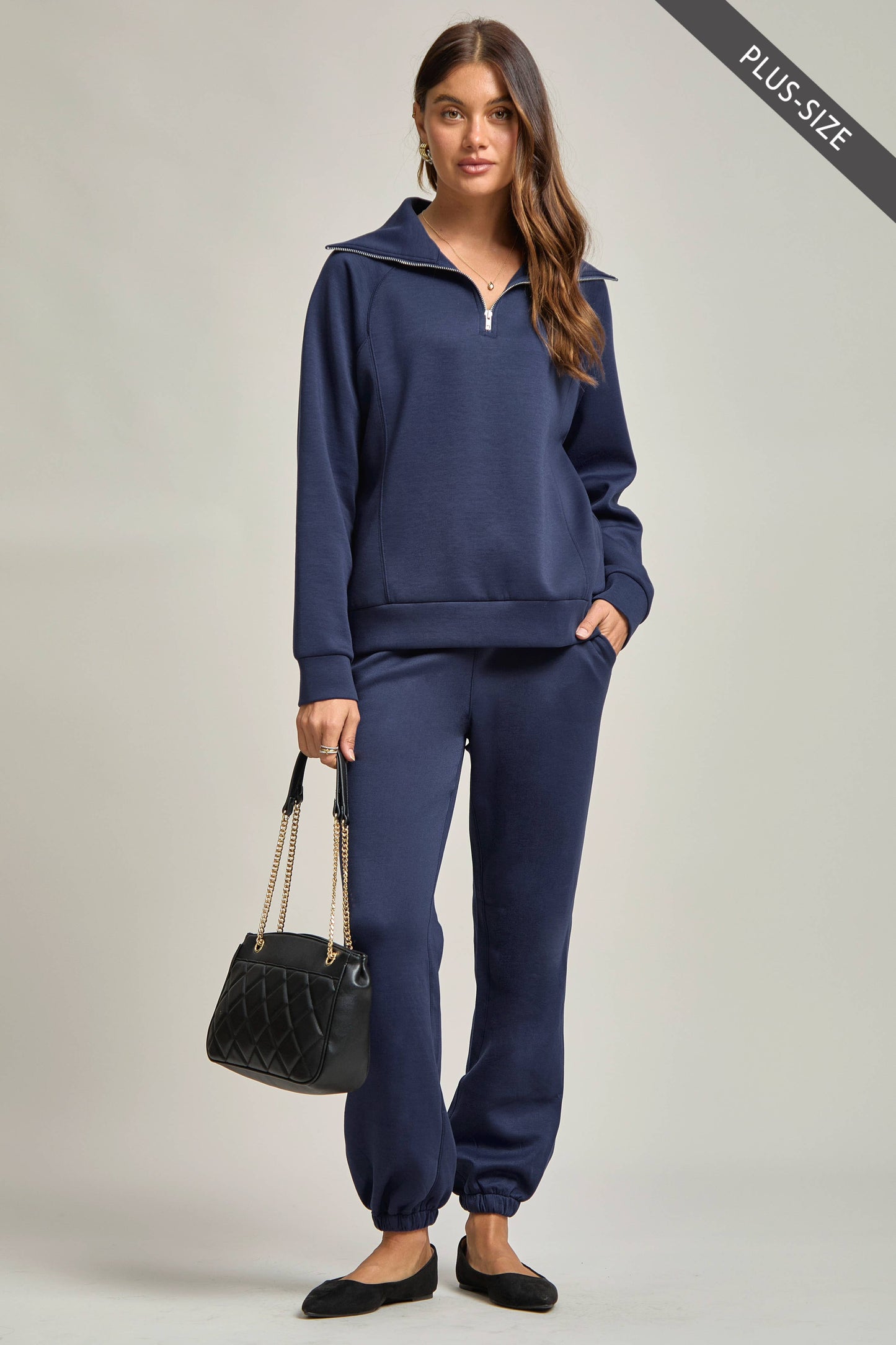 Dear Scarlett -Quarter Zip Pullover + Jogger Modal Travel Set