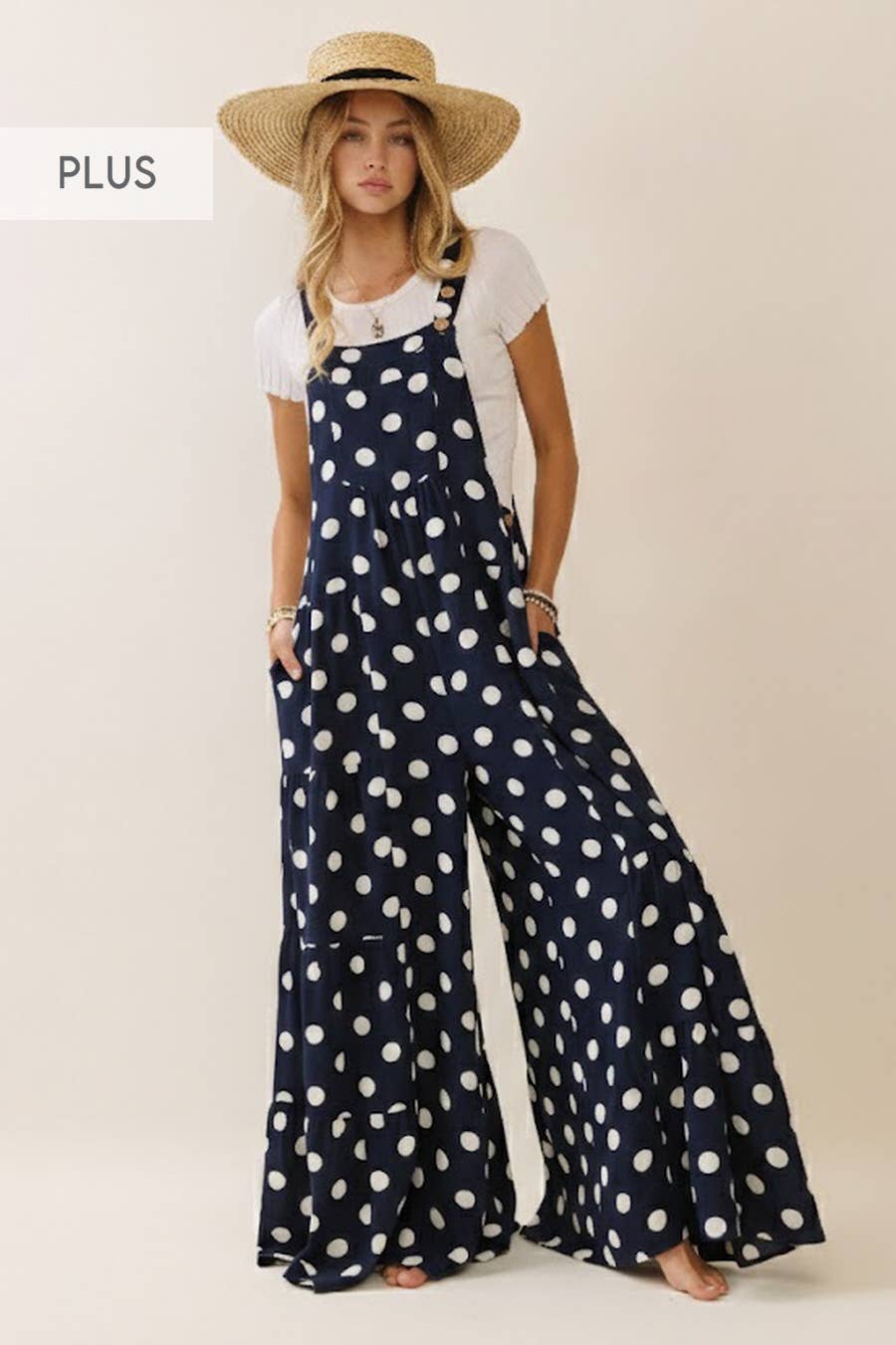 Oddi - Polka Dot Sling Maxi Jumpsuit