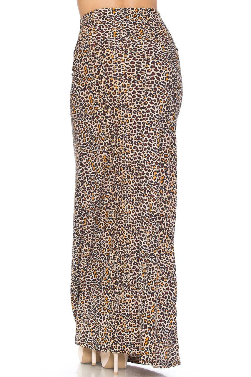 USA Fashion - Curvy One Size Buttery Smooth Leopard Maxi Skirt