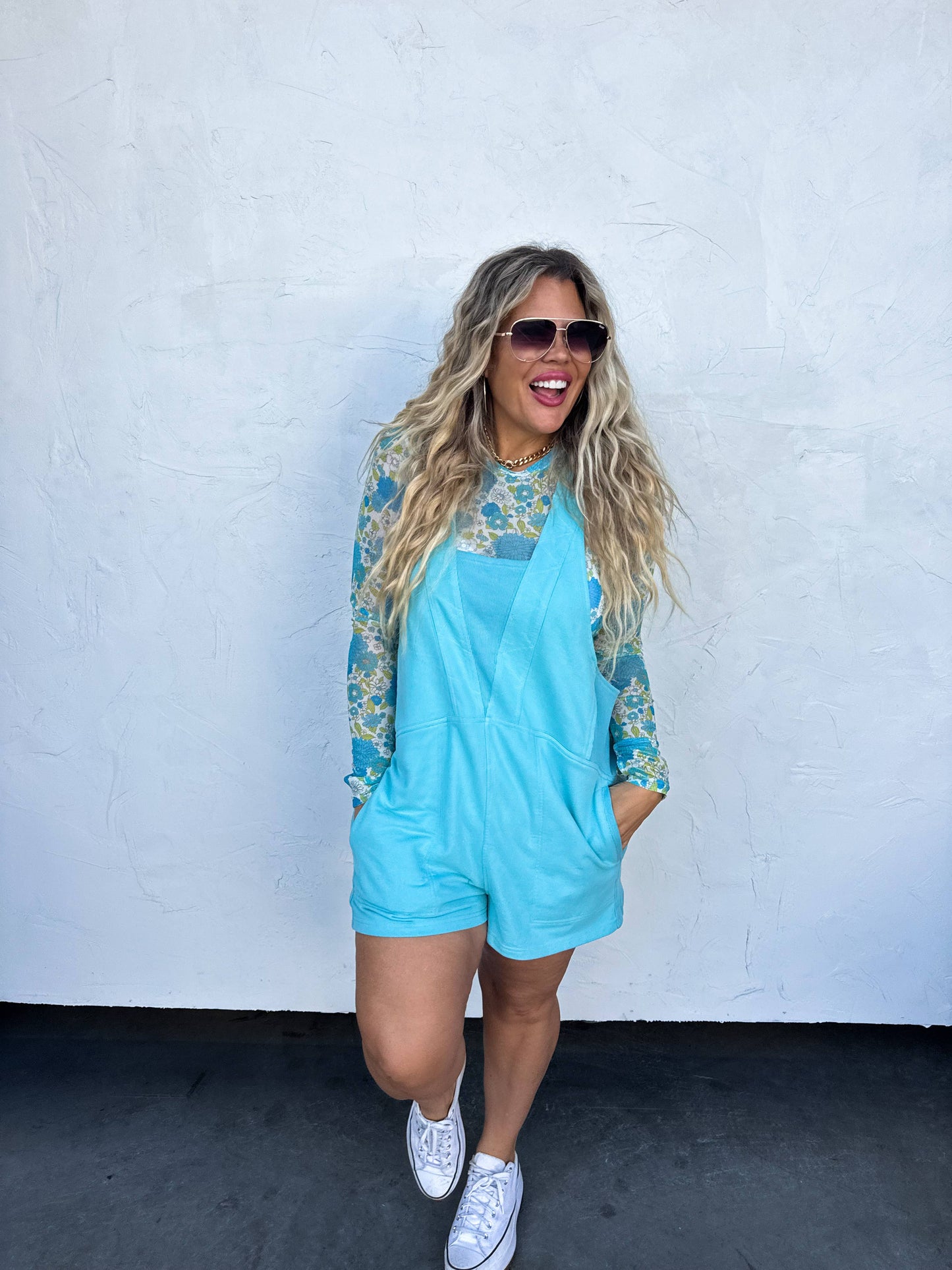 BLAKELEY - BLUE VINTAGE FLORAL MESH TOPS