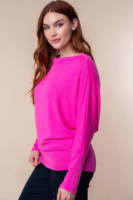 Lushes' Pink Solid Knit Top