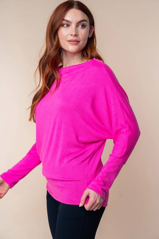 Lushes' Pink Solid Knit Top