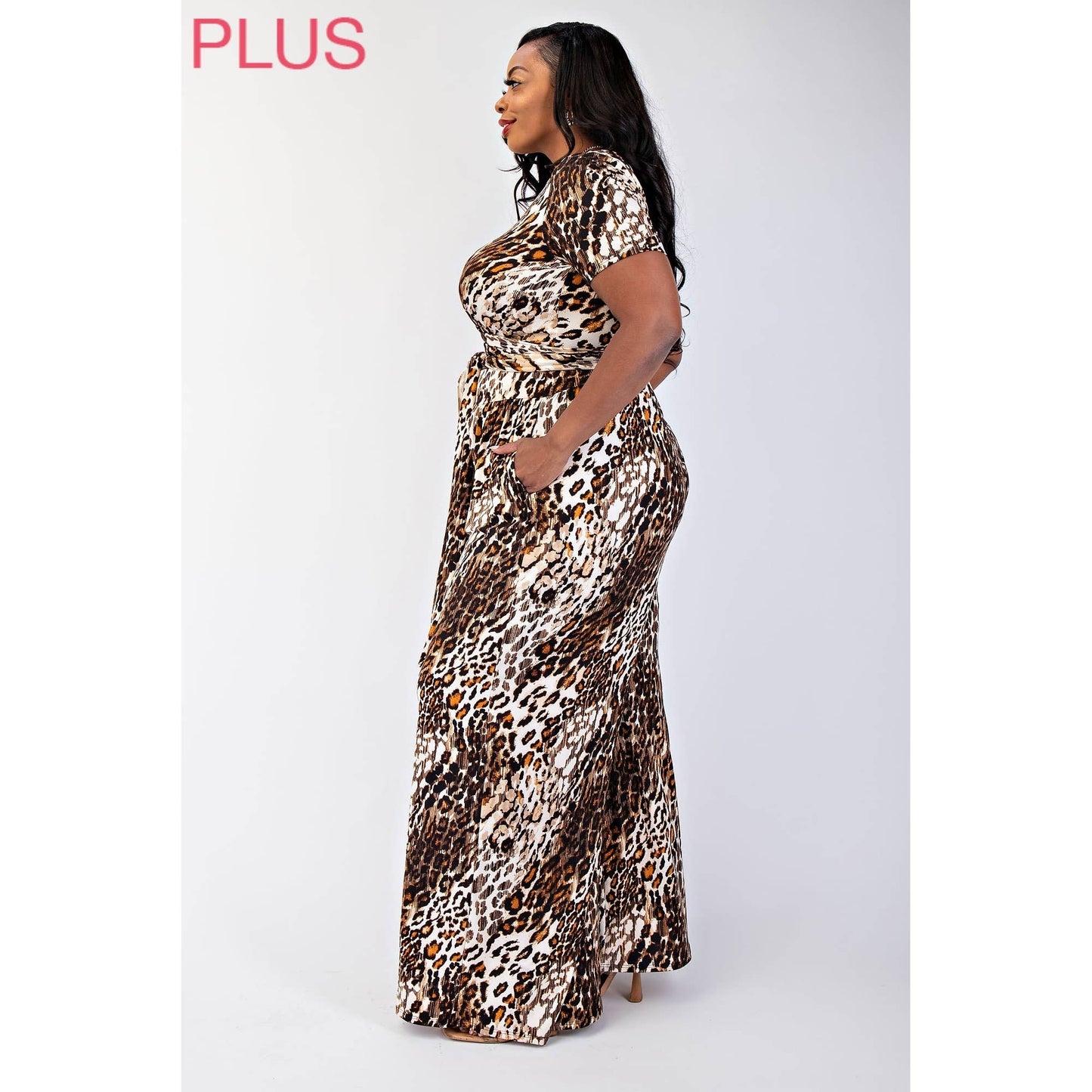 The Curve LA - Curvy Animal Print Wrap Around Palazzo Pant Set