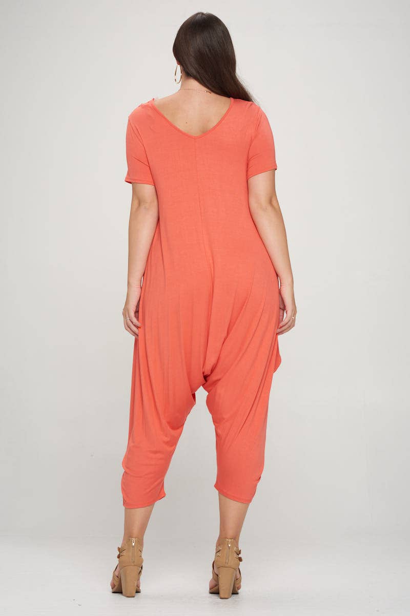 Allium - Short Sleeve Harem Jumpsuit Plus