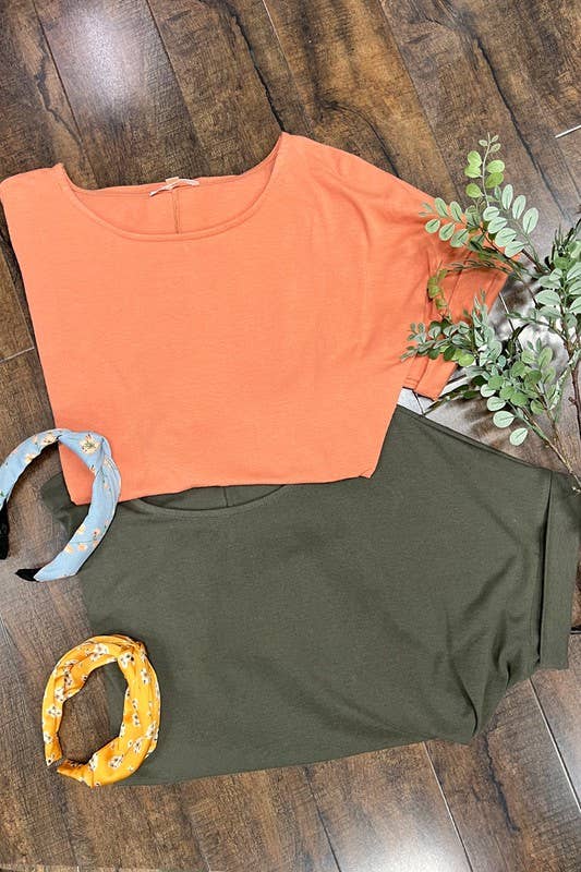 Apricot Cotton Casual Basic Top