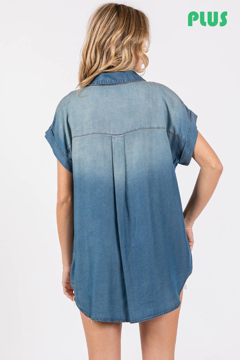 Washed Roll Up Soft Denim Shirt