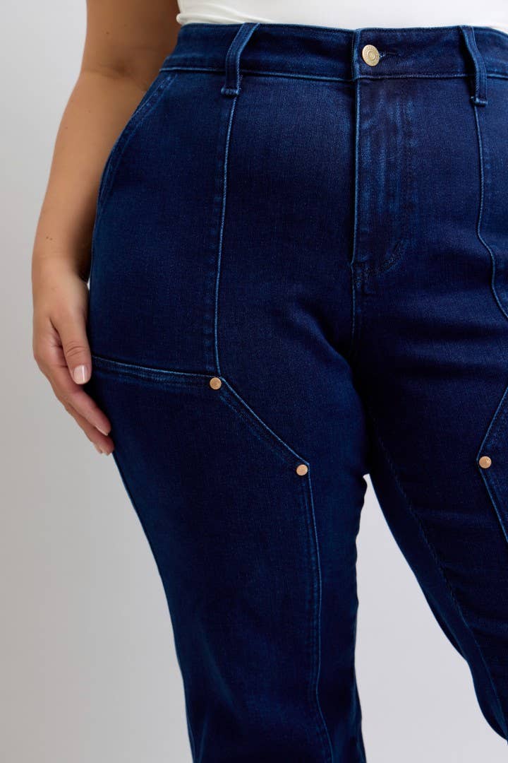 Judy Blue Jeans - High Waisted Work Wear Knee Patch Straight-