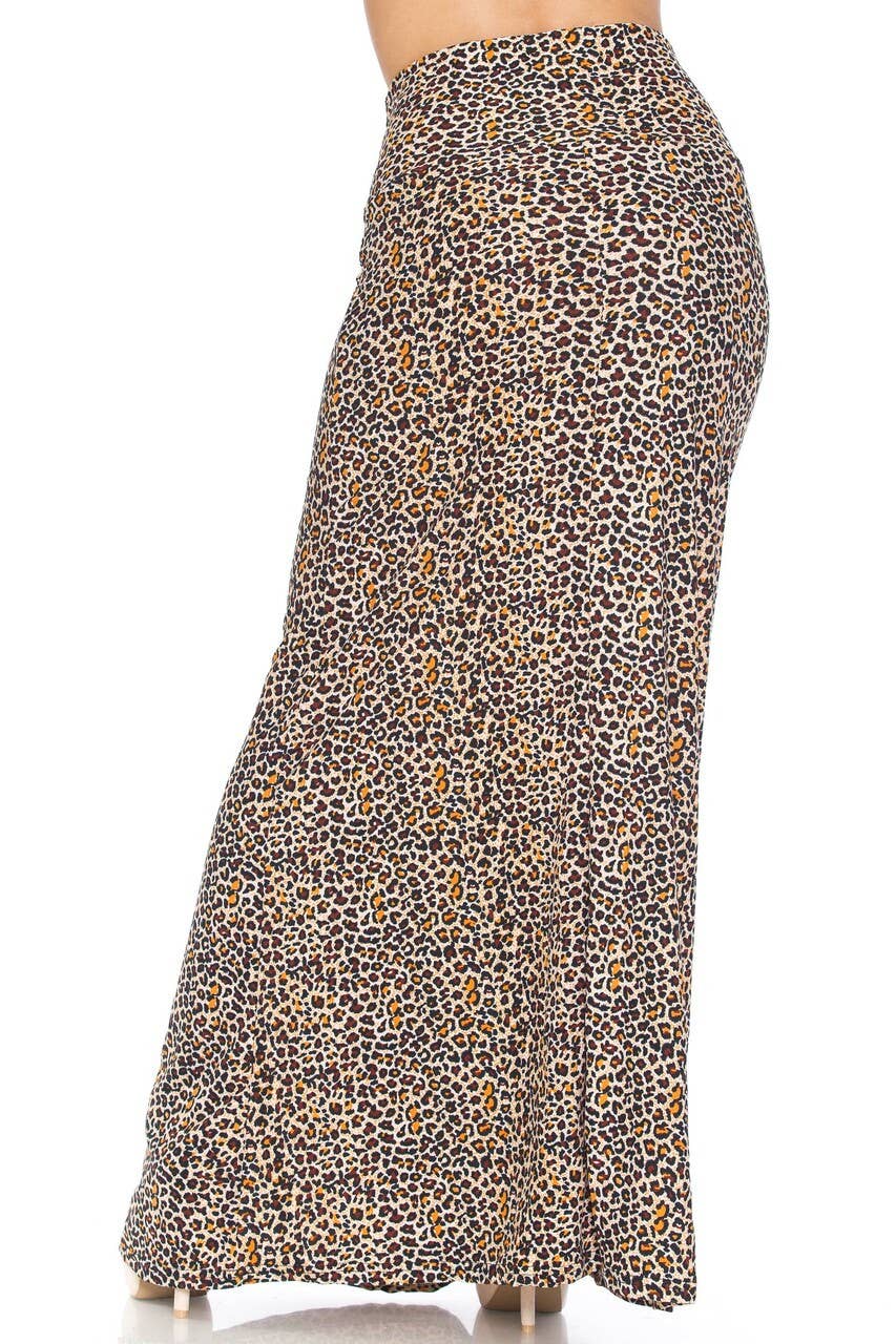 USA Fashion - Curvy One Size Buttery Smooth Leopard Maxi Skirt