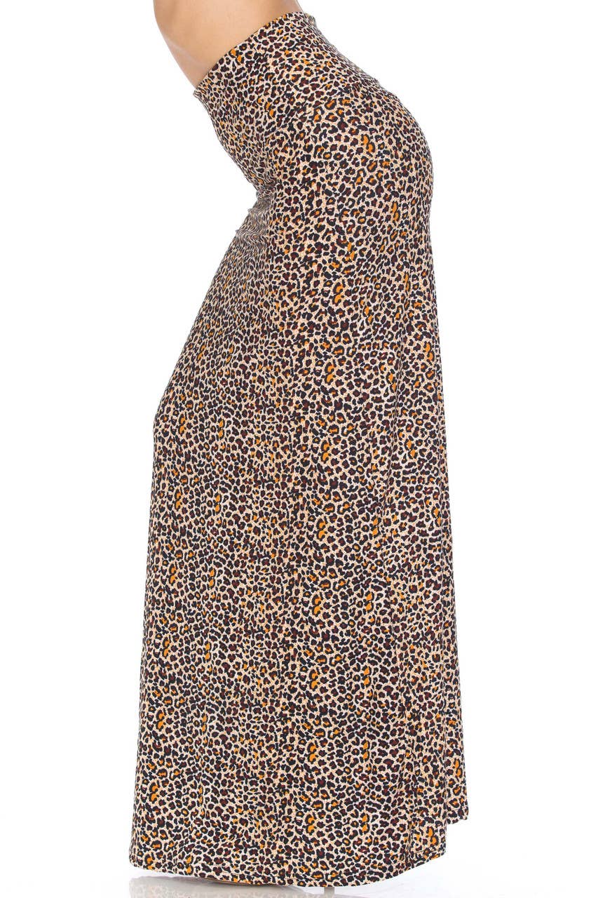 USA Fashion - Curvy One Size Buttery Smooth Leopard Maxi Skirt