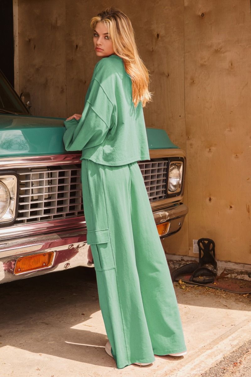 Curvy Washed Green Oddi Lounge Set