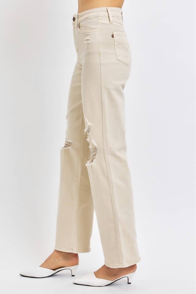 Judy Blue Jeans - HW Garment Dyed Destroy 90's Straight