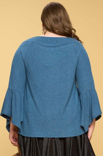 Curvy Midnight Ribbed Dolman Top