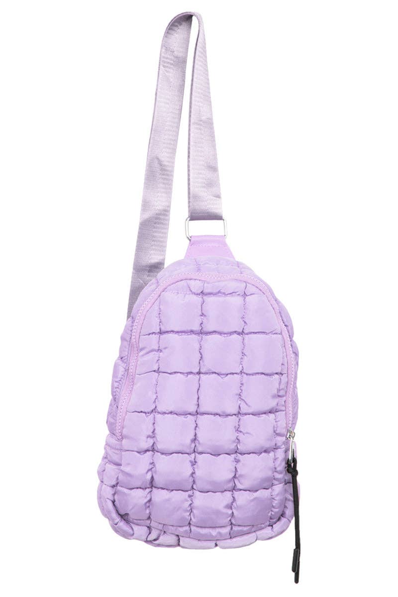 Katydid - Light Purple Quilted Sling Crossbody Bag