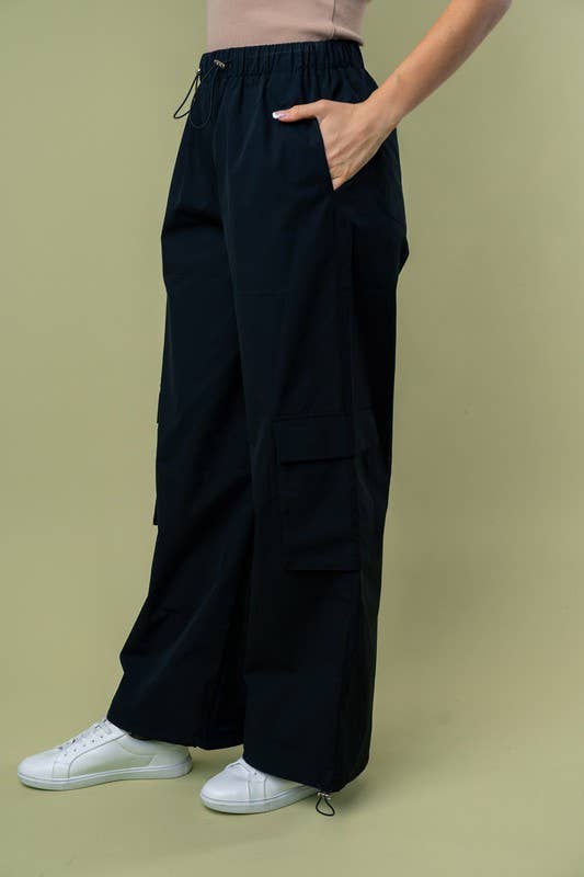 Black High Waisted Cargo Pants