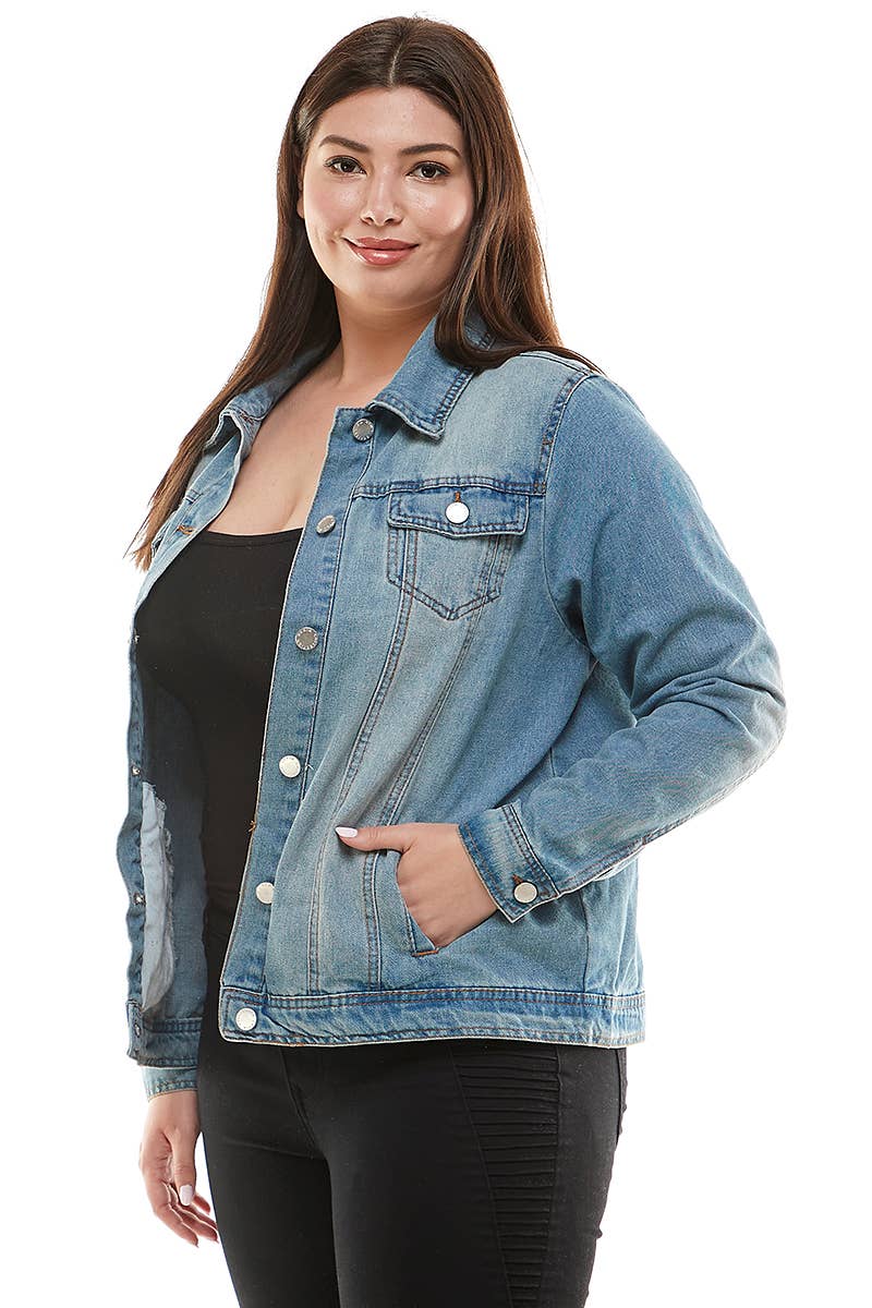 Veracci - Curvy Original Trucker Denim Jacket