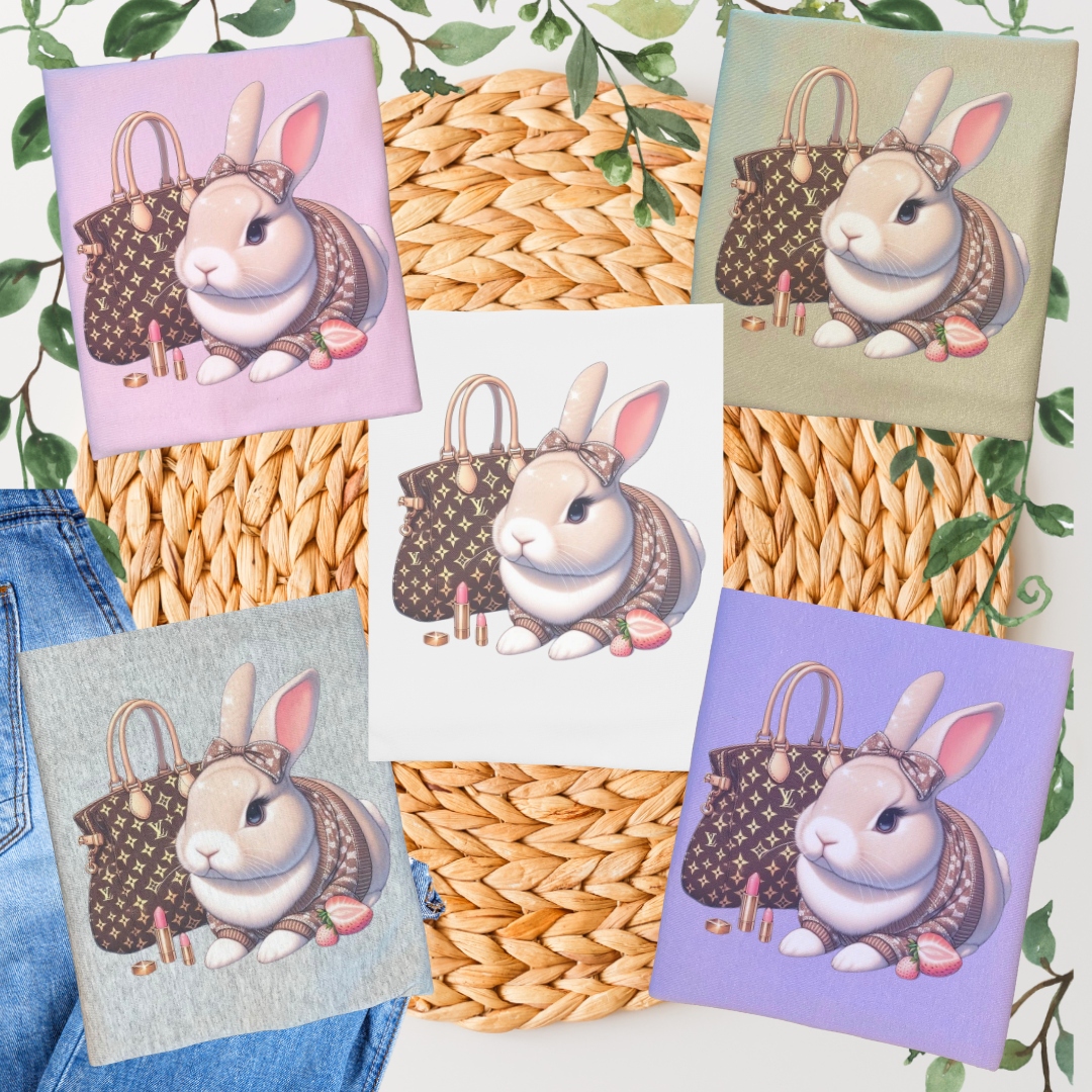 Duck Creations -PINK The Bunny & Bag Graphic T-shirt