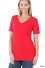 RUBY COTTON V-NECK SHORT SLEEVE T-SHIRT