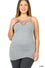 H GREY CURY SEAMLESS TRIPLE CRISS-CROSS FRONT CAMI