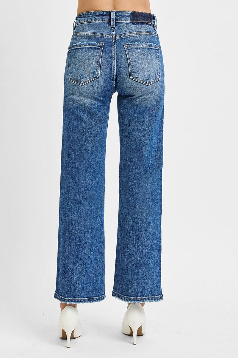 Curvy MEDIUM HIGH-RISE ANKLE STRAIGHT RELAXED JEANS