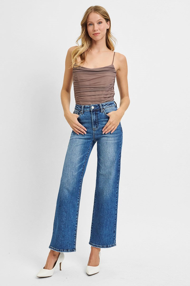 Curvy MEDIUM HIGH-RISE ANKLE STRAIGHT RELAXED JEANS