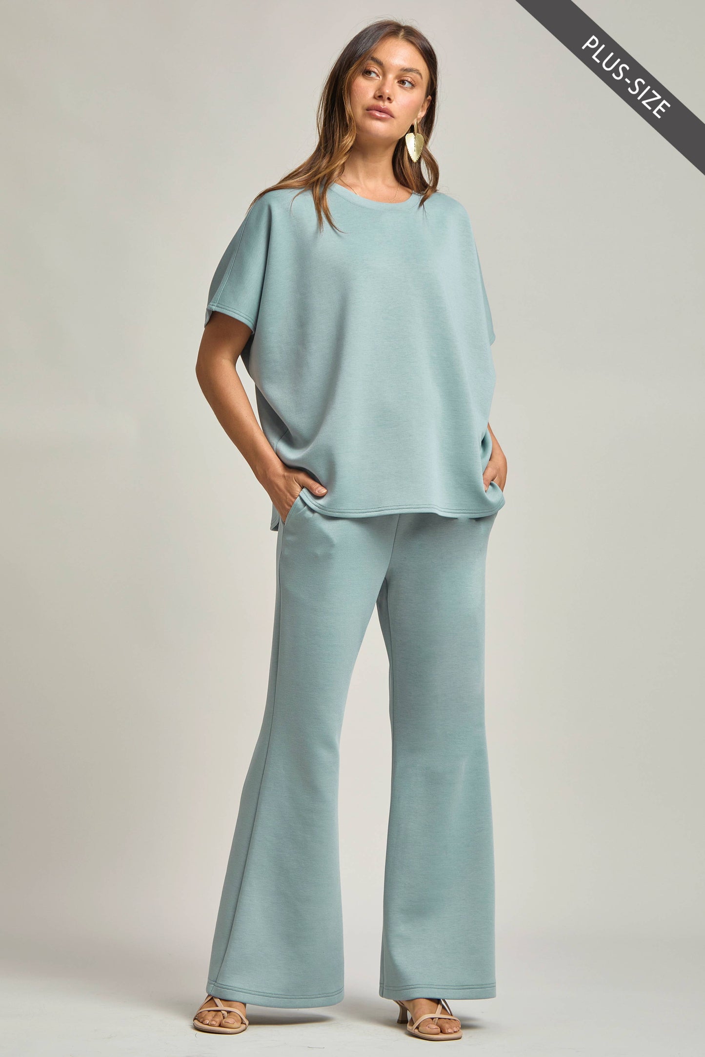 Dear Scarlett -Poncho Top + Bell Bottom Modal Set