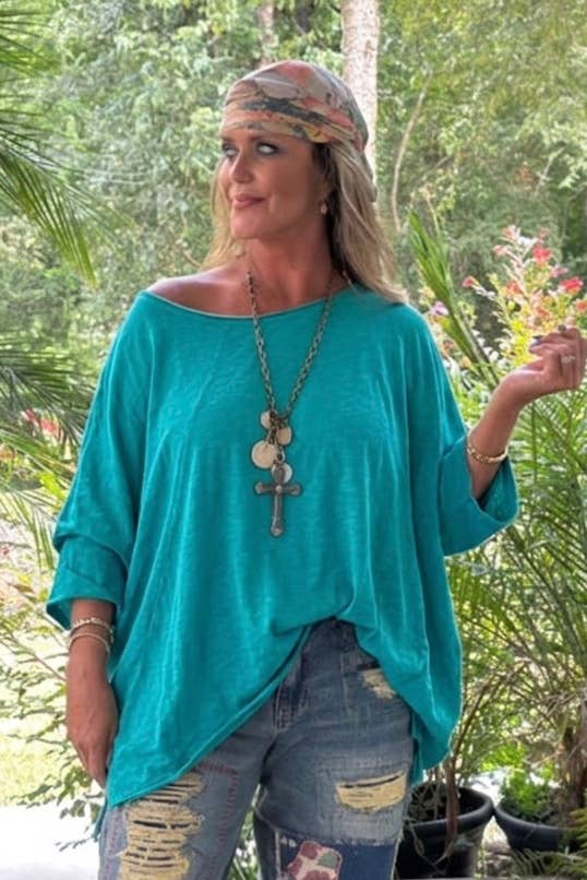 Jaded Gypsy - Be Free Top - Vintage Turquoise