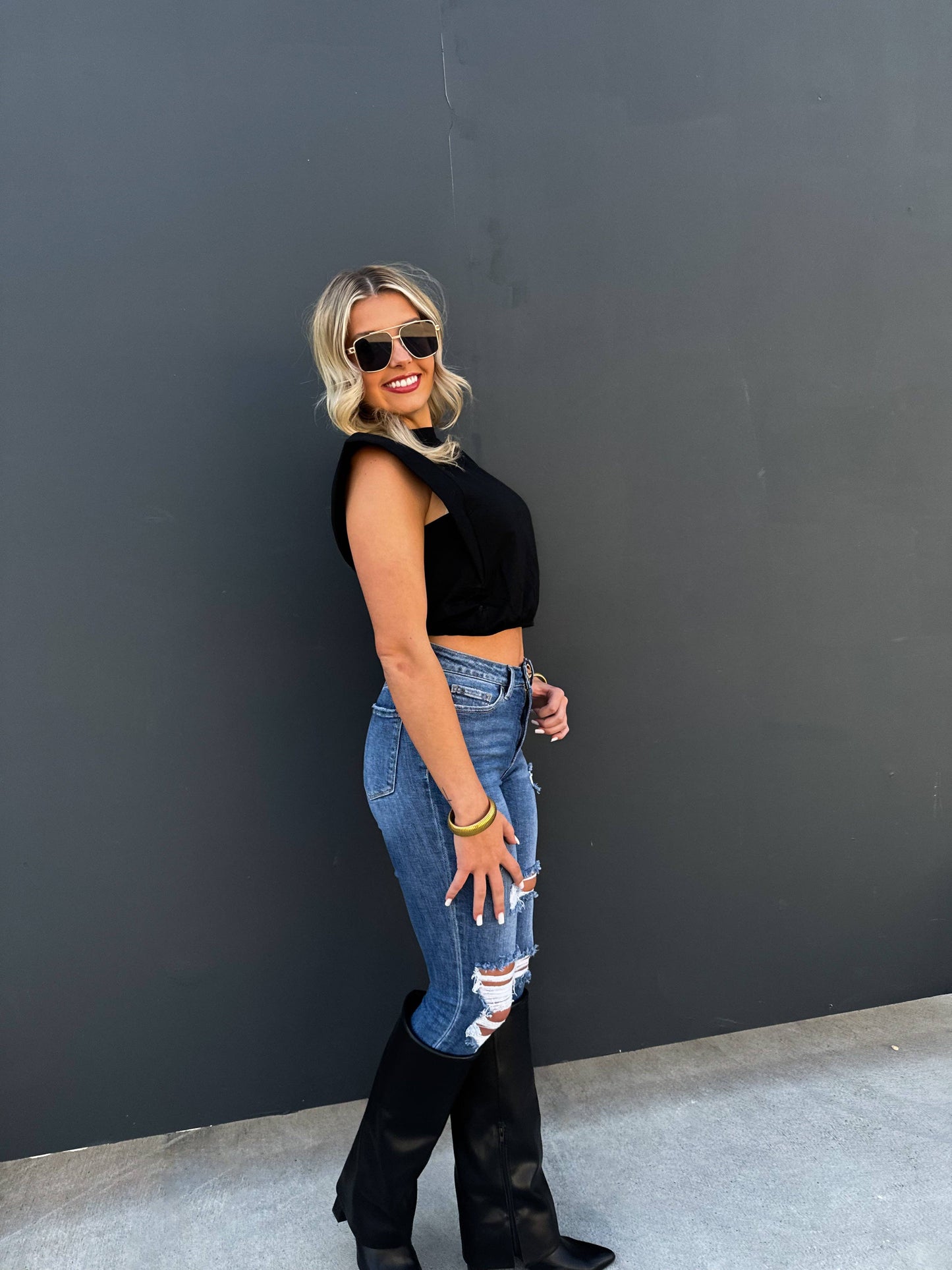 IVORY-STEVIE CAP SLEEVE TOP