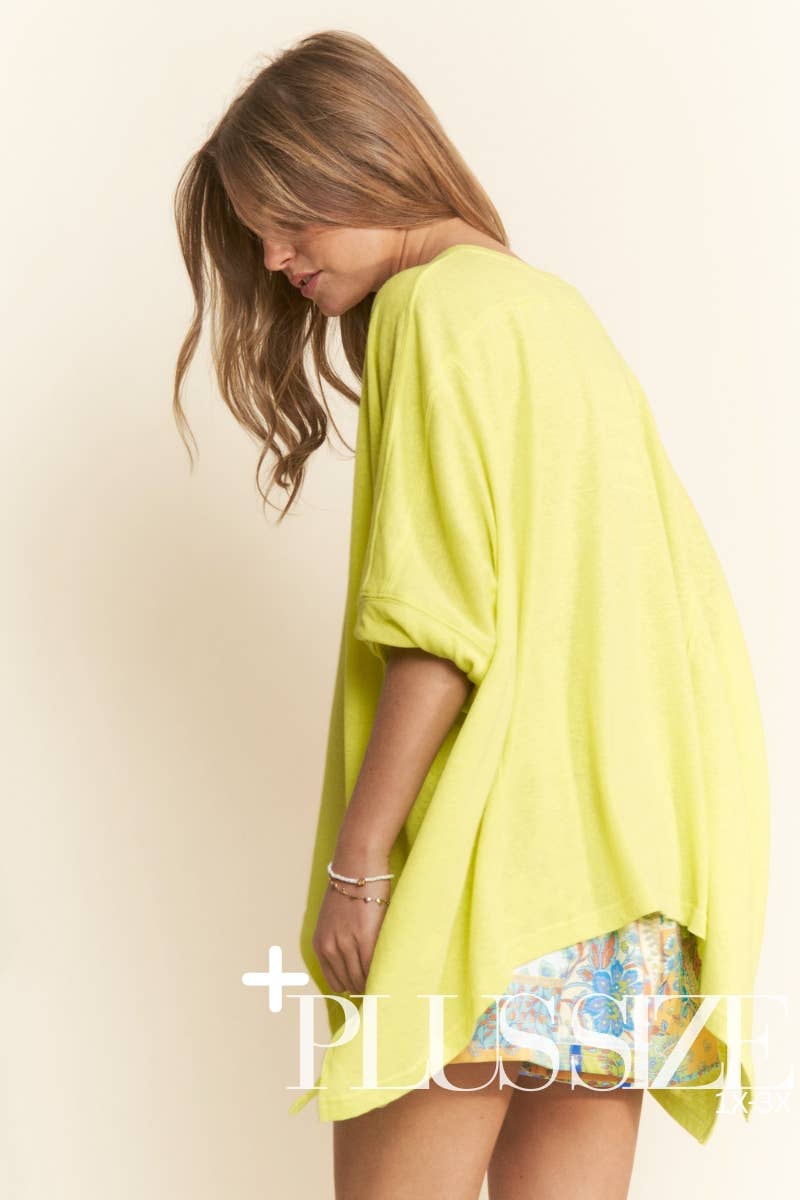 Neon Lime- Oversized Poncho Tee