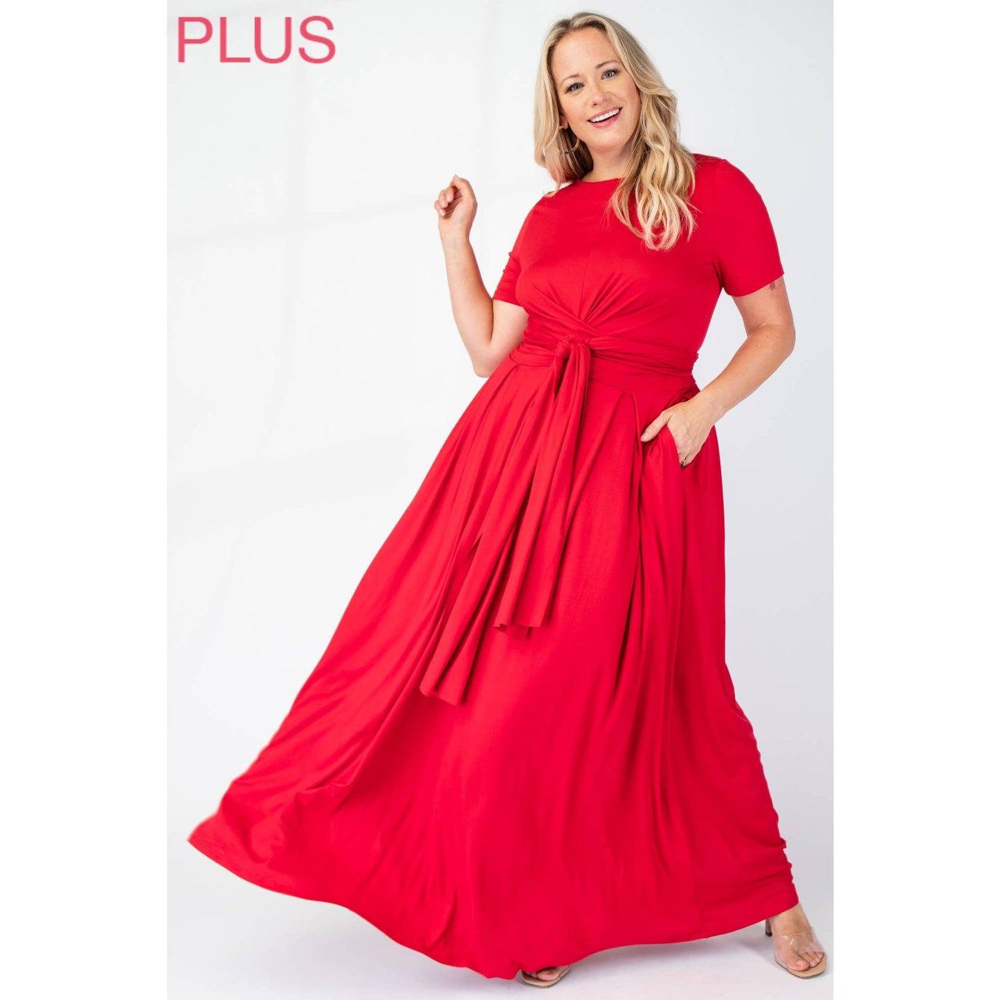 The Curve LA -Green WRAP AROUND SHORT SLEEVE TOP MAXI SKIRT SET