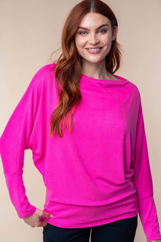Lushes' Pink Solid Knit Top