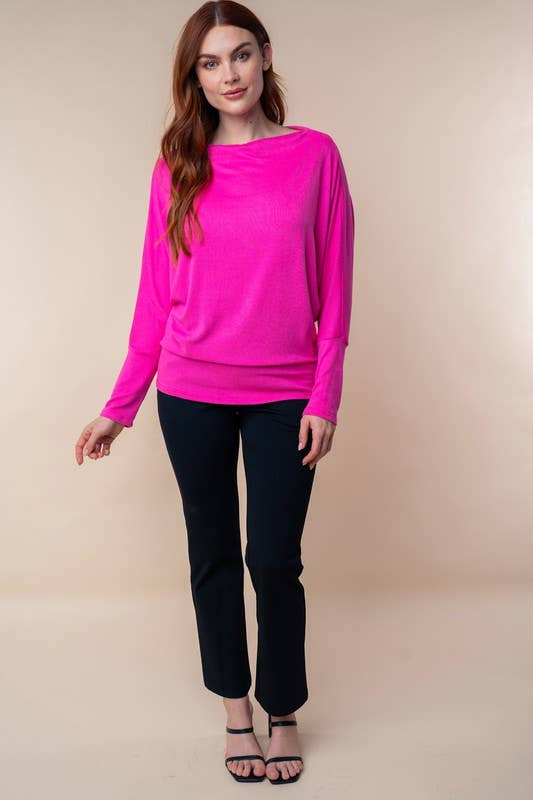 Lushes' Pink Solid Knit Top