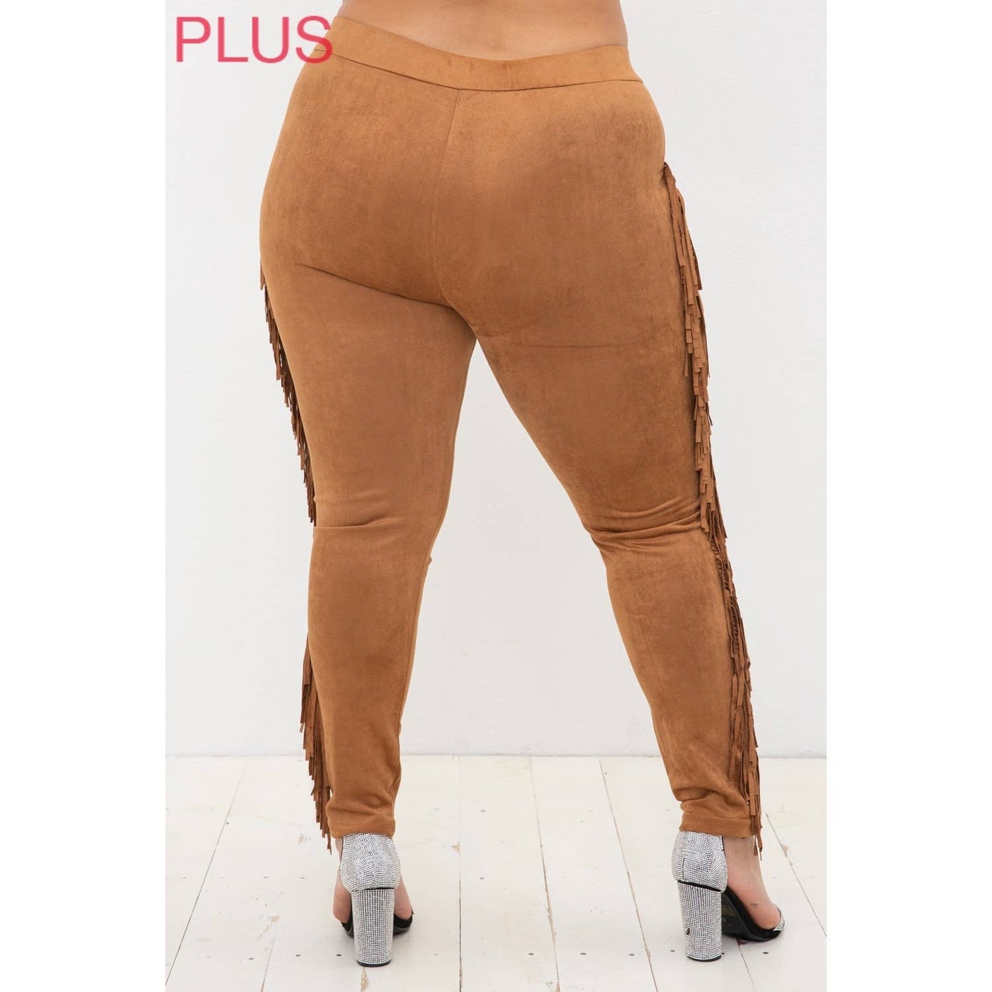 VOCAL - CURVY SUEDE FRINGED PANTS