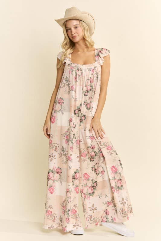 JADE BY JANE - CURVY VINTAGE GARDEN WIDE-LEG JUMPSUIT