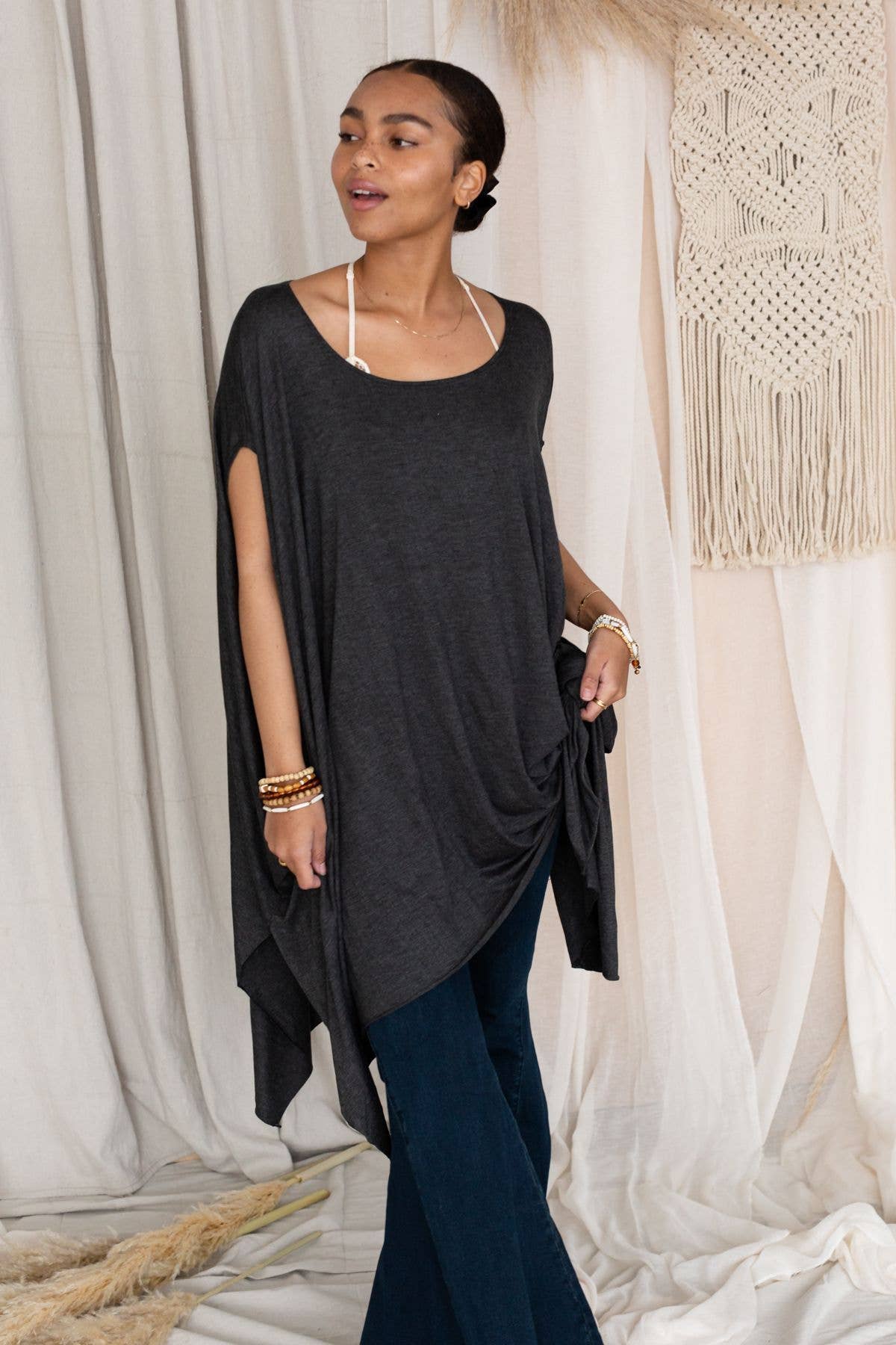 Three Bird Nest - The Wren Tunic - Charcoal