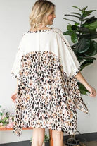 O&I CREAM CONTRAST YOKE PRINTED SHORT SLEEVE OVERSIZED TOP