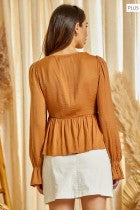 The Curvy Bodice Babydoll Satin Top