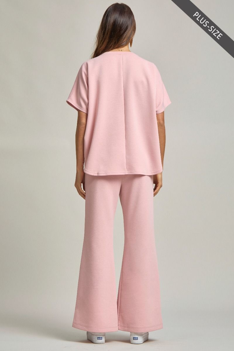 Blush Waterfall Poncho + Flared Modal Set