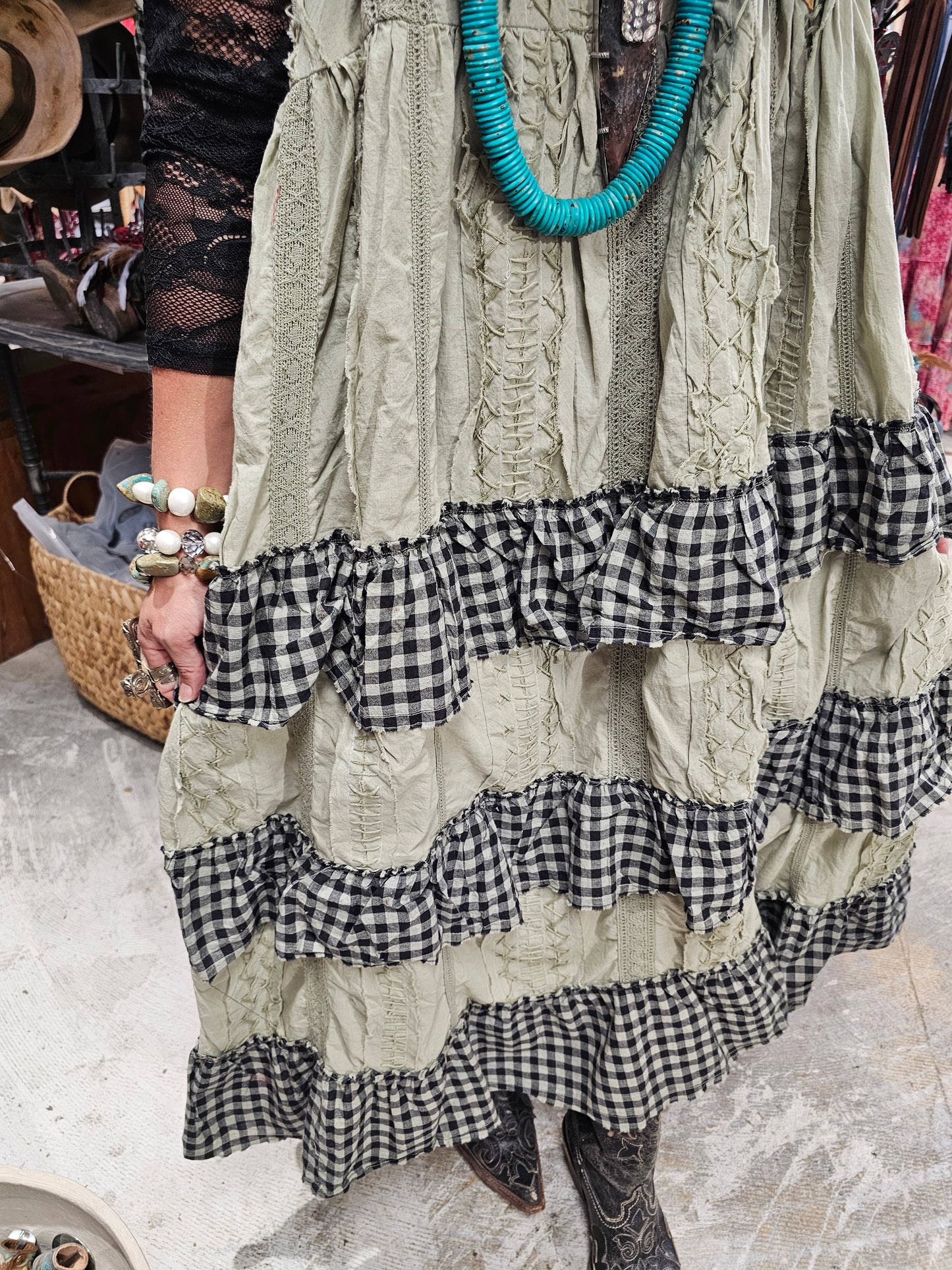 A Rare Bird Shop - Hand Stitched Check Dress