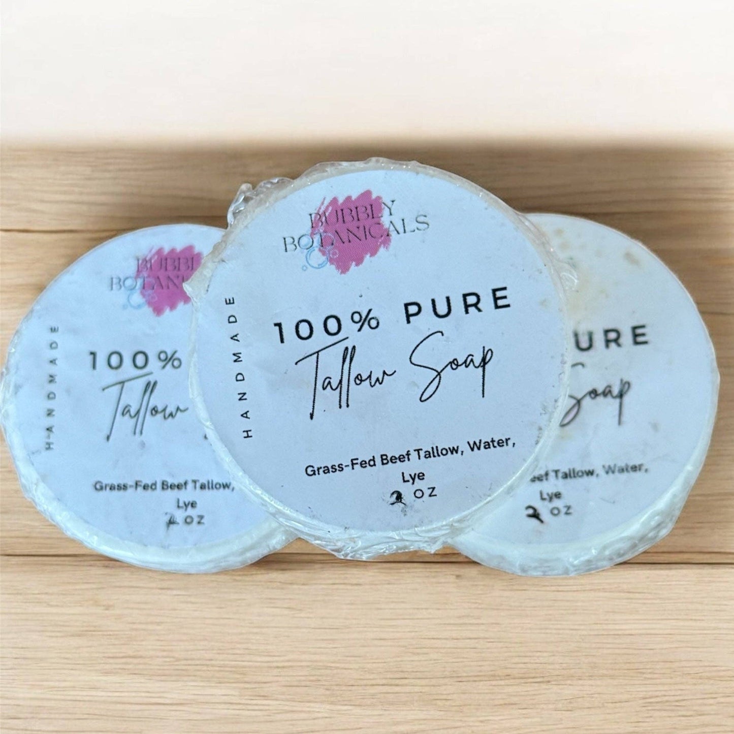 Bubbly Botanicals - Mini Tallow Soap Gift Set (3 Pack) –Natural Handmade Soaps for Gifting