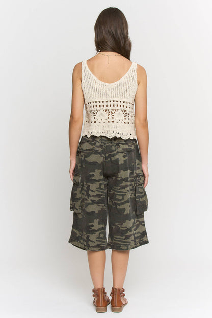 JADE BY JANE - PLUS SIZE CAMO CARGO MIDI PANTS