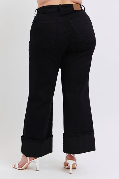 Judy Blue Jeans - High Waisted Retro Wide Cuffed Leg -