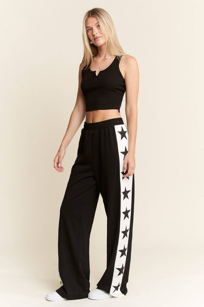JADE BY JANE -STAR STRIPED SWEATPANTS