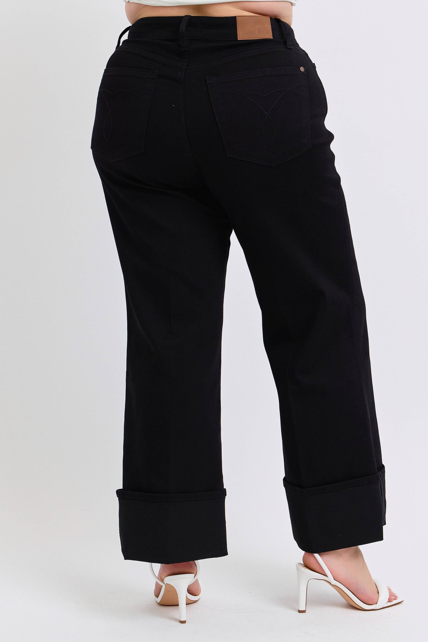 Judy Blue Jeans - High Waisted Retro Wide Cuffed Leg -