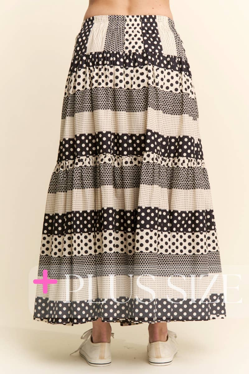 J.NNA - Polkadot Tiered Maxi Flowy Skirt