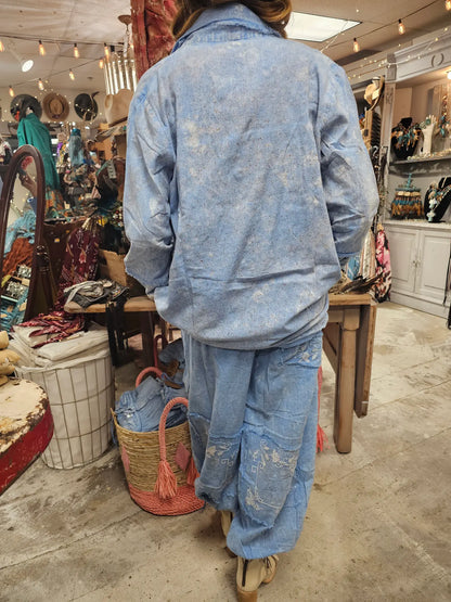 Blue Cross Stitch Genie Pant By A Rare Bird